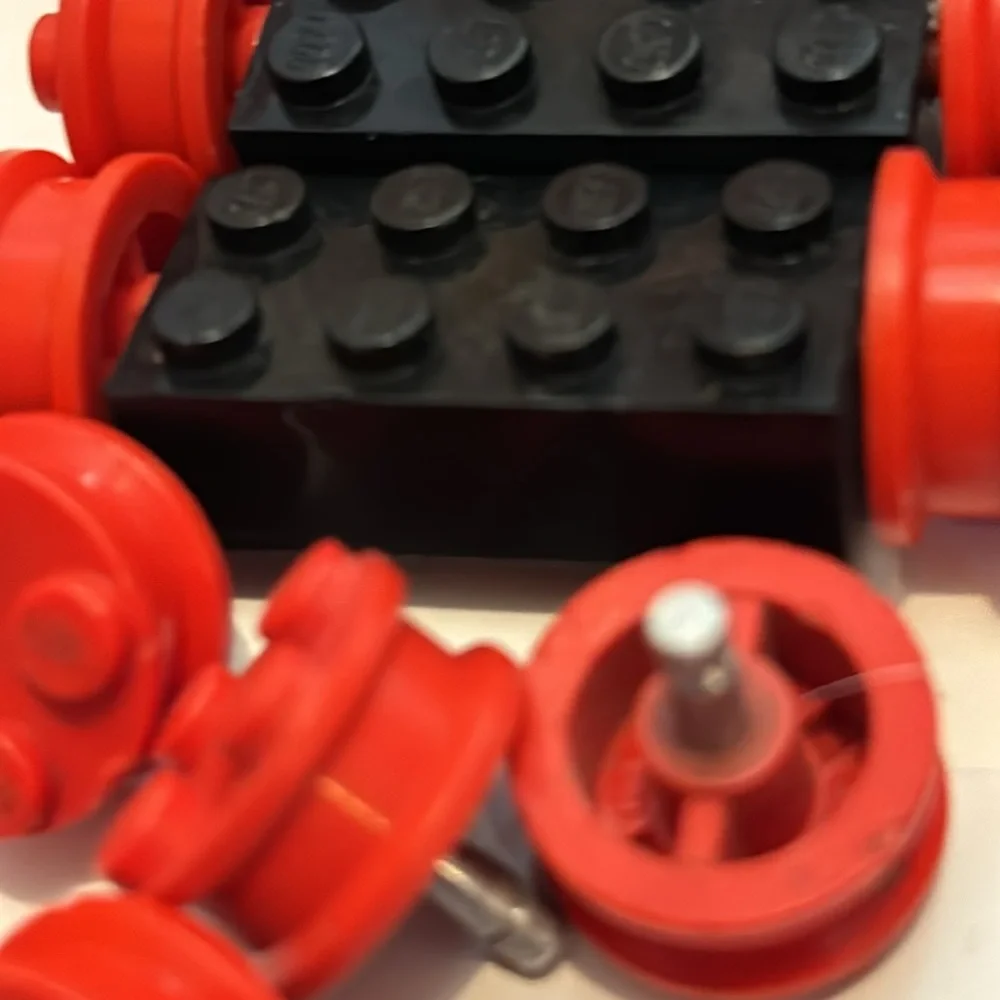 Lego Bricks Axel red wheels 1980s Vintage Lego Wheel Retro Lego car wheels